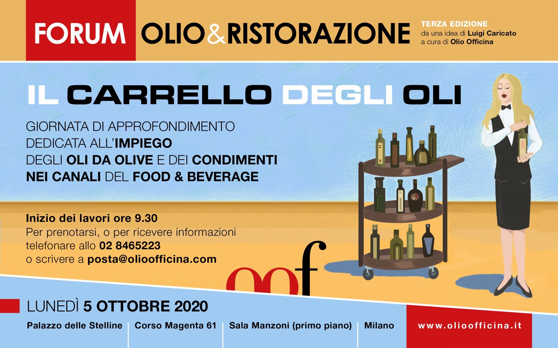 Non più il 25 maggio ma il 5 ottobre la terza edizione del Forum Olio & Ristorazione