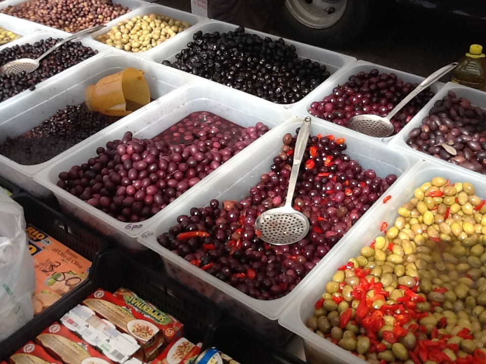 The olives on the market