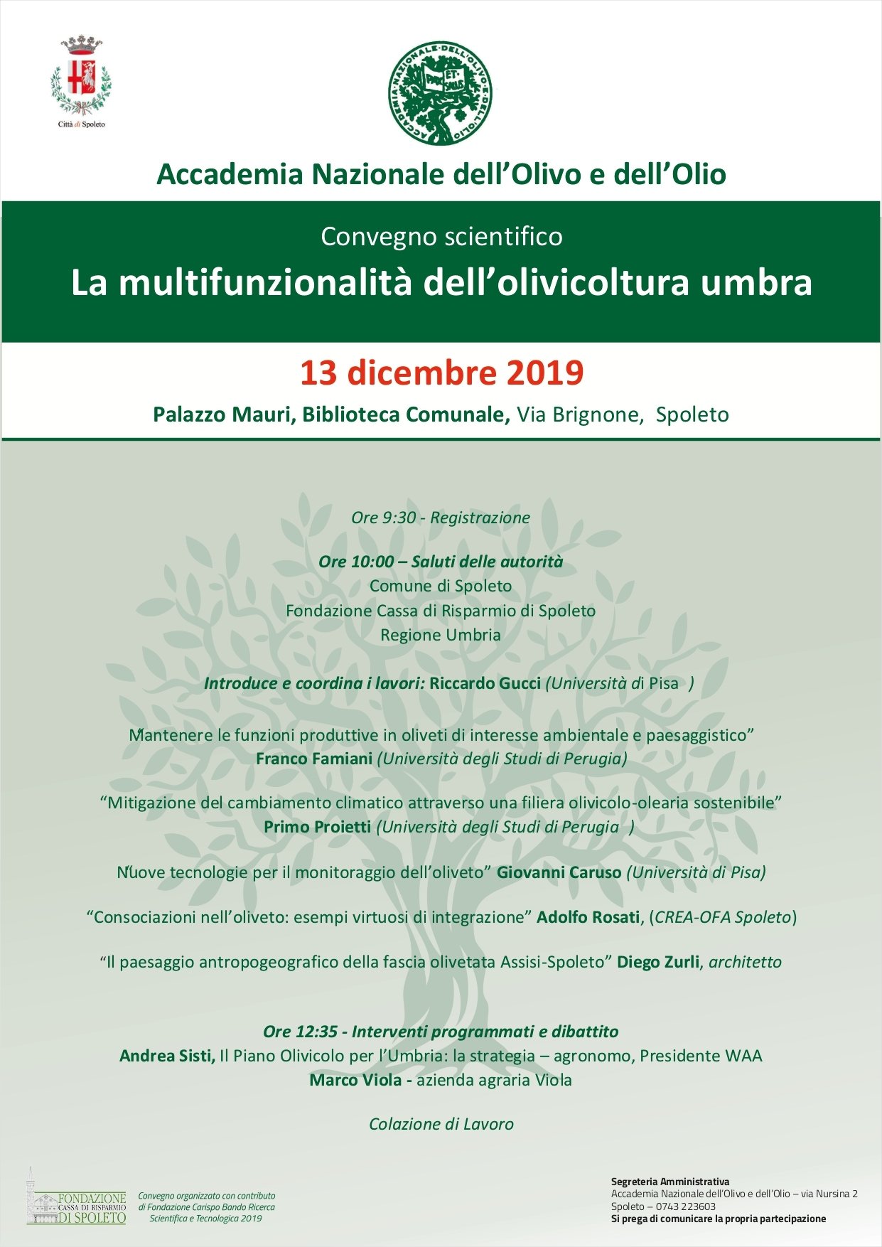 La multifunzionalità dell'olivicoltura umbra, il convegno dell’Accademia Nazionale dell’Olivo e Olio