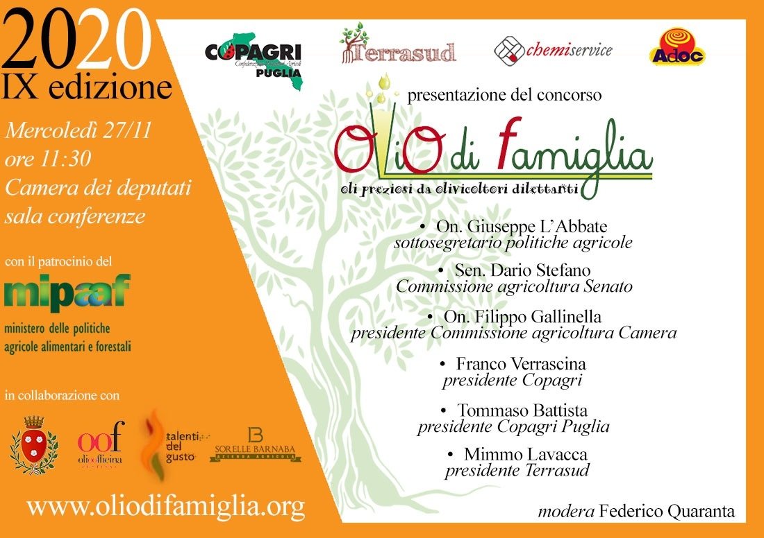 Presentazione della IX edizione del concorso “Olio di Famiglia”