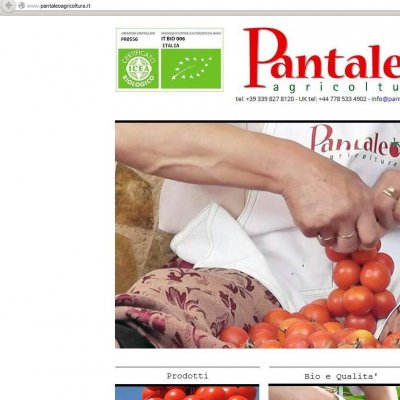 L'home page del sito di Pantaleo agricoltura
