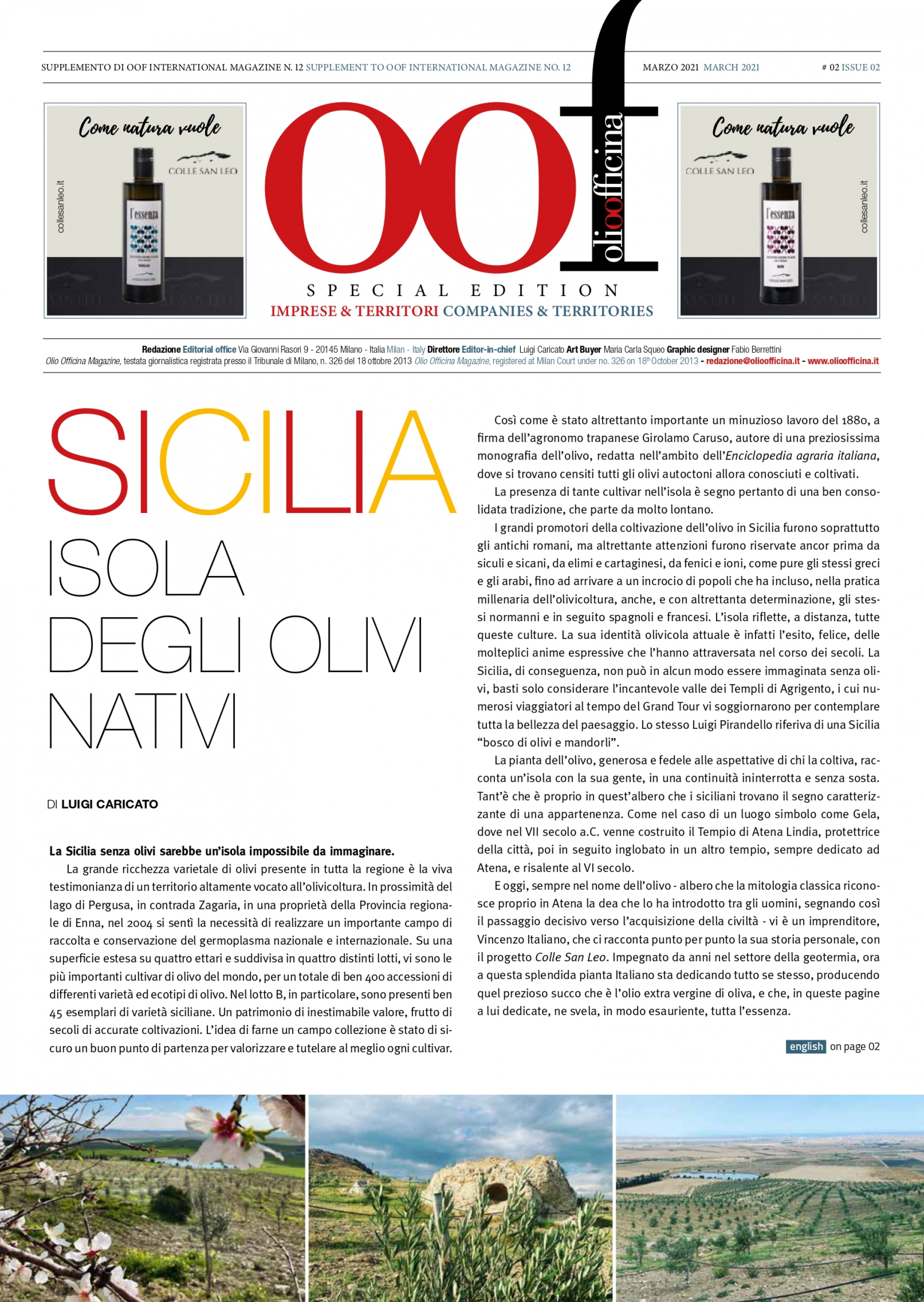 SICILIA - SICILY  Colle San Leo | Special Edition | Imprese & Territori - Companies & Territories