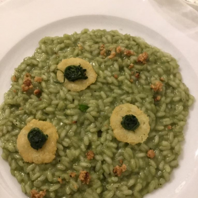 Carnaroli con cicorielle e caciocavallo podolico