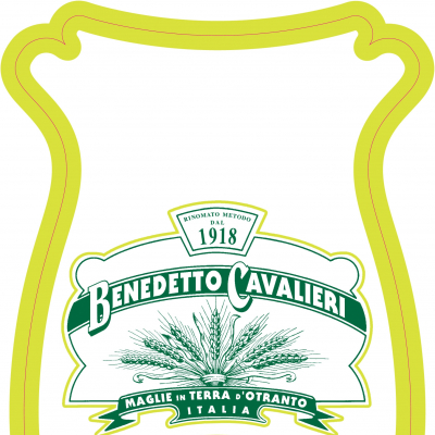 Etichetta per la confezione della pasta integrale Benedetto Cavalieri