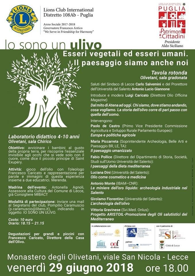 Lecce, 29 giugno: Io sono un ulivo. Esseri vegetali ed esseri umani. Il paesaggio siamo anche noi.
