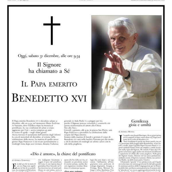 L’olio e l’olivo nelle parole del Papa emerito Benedetto XVI