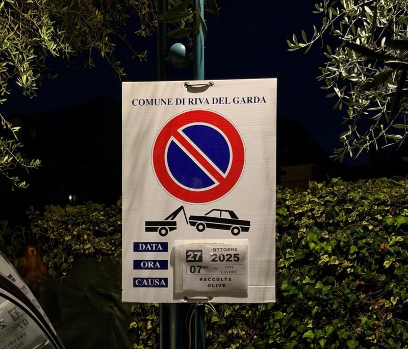 Divieto di sosta con rimozione per raccolta olive